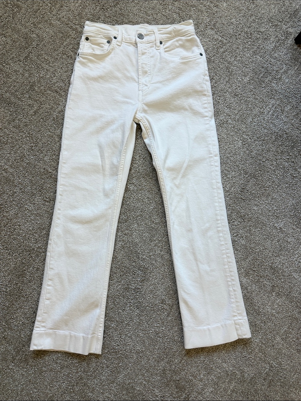 Zara Women's White Straight-Leg Jeans